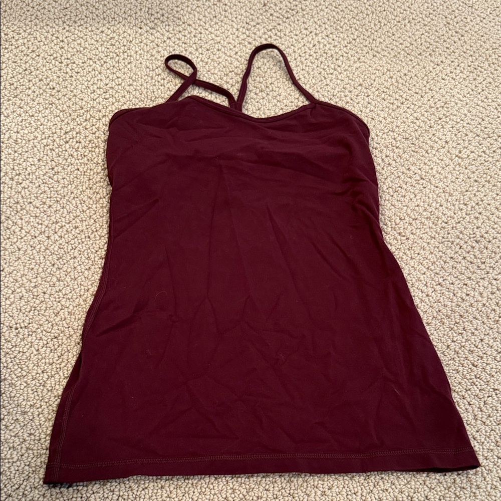 Lululemon Power Y Tank Women's Burgundy Spaghetti Strap Top